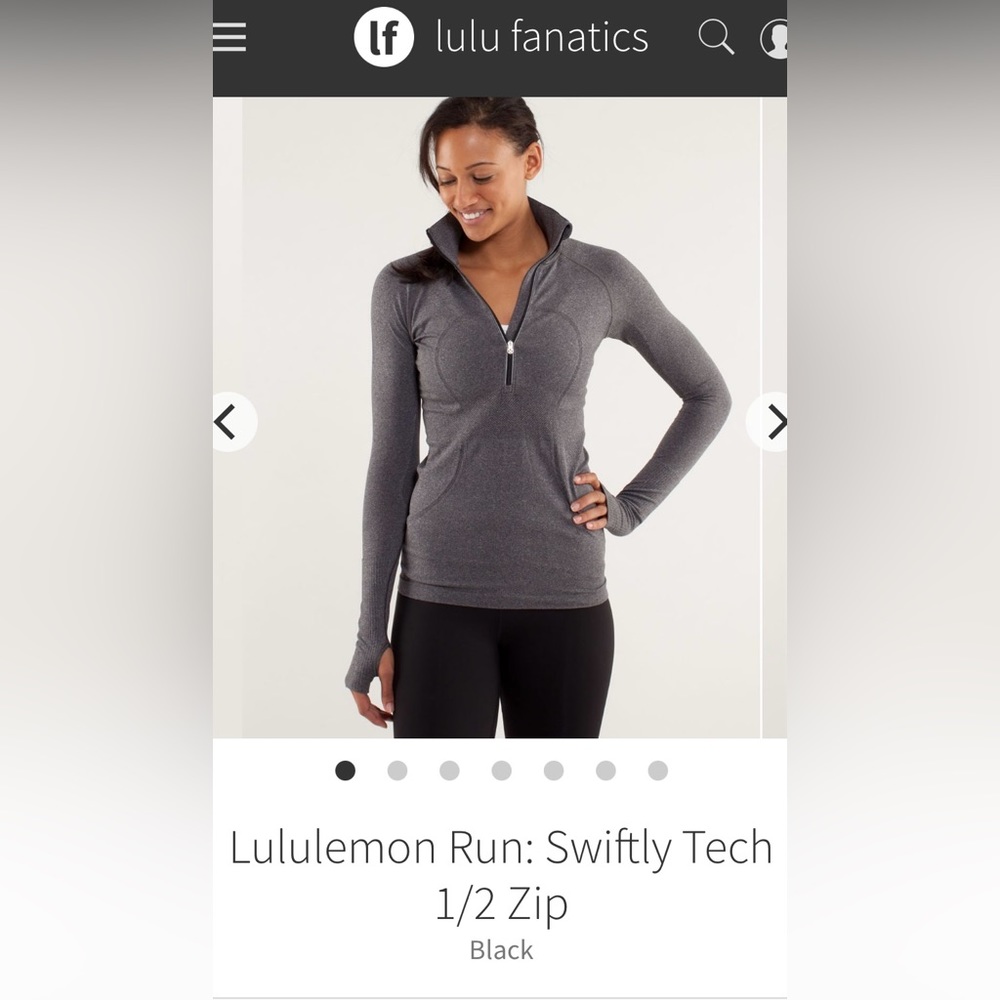Lululemon Run Swiftly Tech 1/2 Zip Size 10, Black - image 1